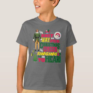 Buddy the Elf Weihnachts-Cheer Grafik-Zitat T-Shirt