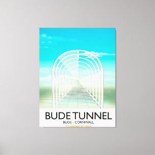 Bude-Tunnel, Cornwall Parodie-Reiseplakat Leinwanddruck