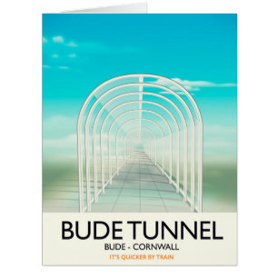 Bude Tunnel, Cornwall Parody Travel Poster