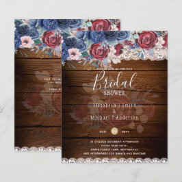 Budge Burgundy Blue Floral Brautparty laden