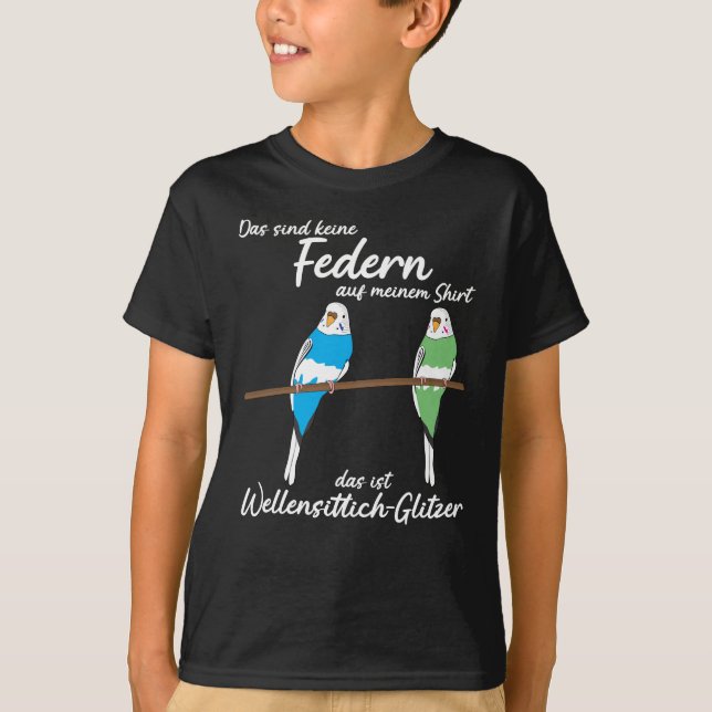 Budgerigar Feathers Budgie T-Shirt (Vorderseite)