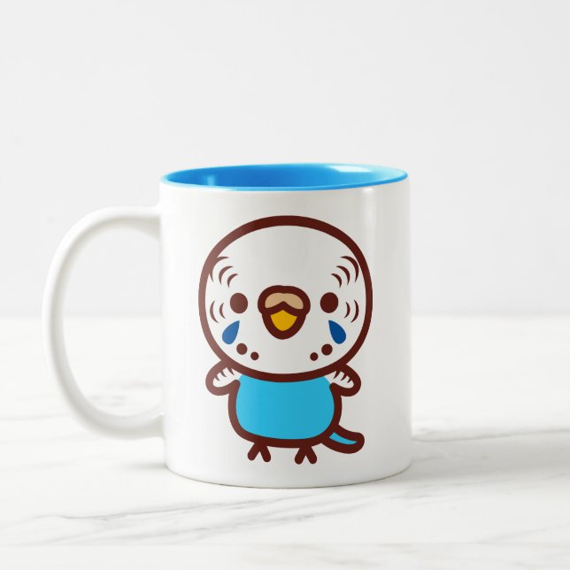 Budgerigar / Normal sky blue female Zweifarbige Tasse (Links)