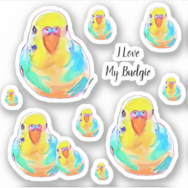 Budgerigar Parakeet I Liebe Budgie Bird Aufkleber (Vorderseite)