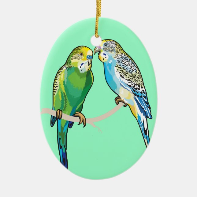 Budgerigars Keramikornament (Vorne)
