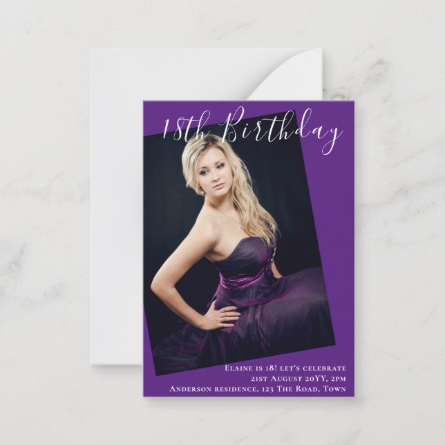 BUDGET 18e anniversaire PHOTO Invitation Faire-par (Devant)