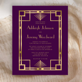 Budget 1920er Jahre Vintager Deko Lila Goldhochzei