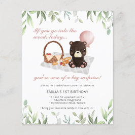 Budget 1 Geburtstag Teddy Bear Picnic Pink