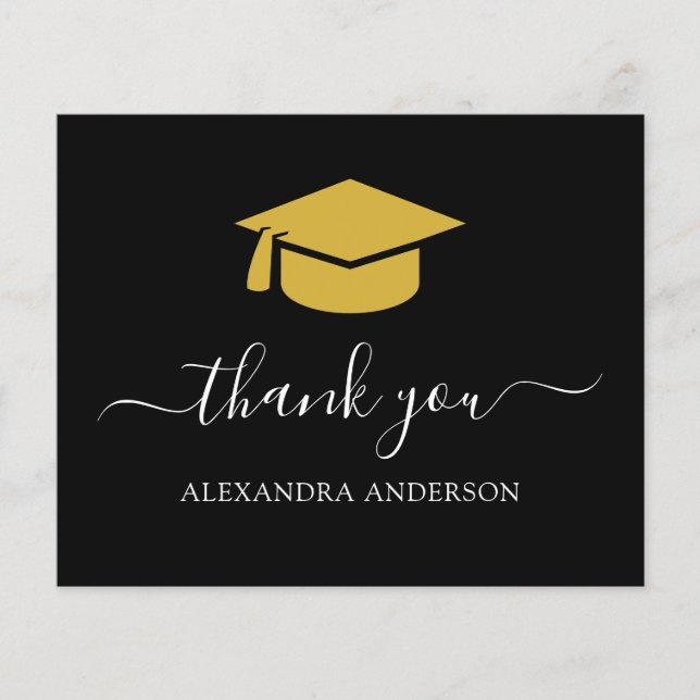 Budget 2022 Graduation Thank You Black Gold Flyer (Vorne)