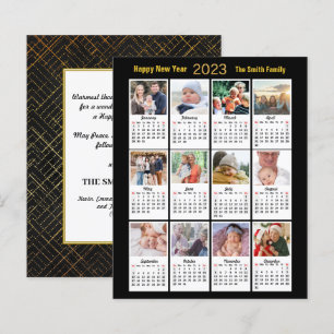 Budget 2023 Calendar Foto Moderne Gold Script Card