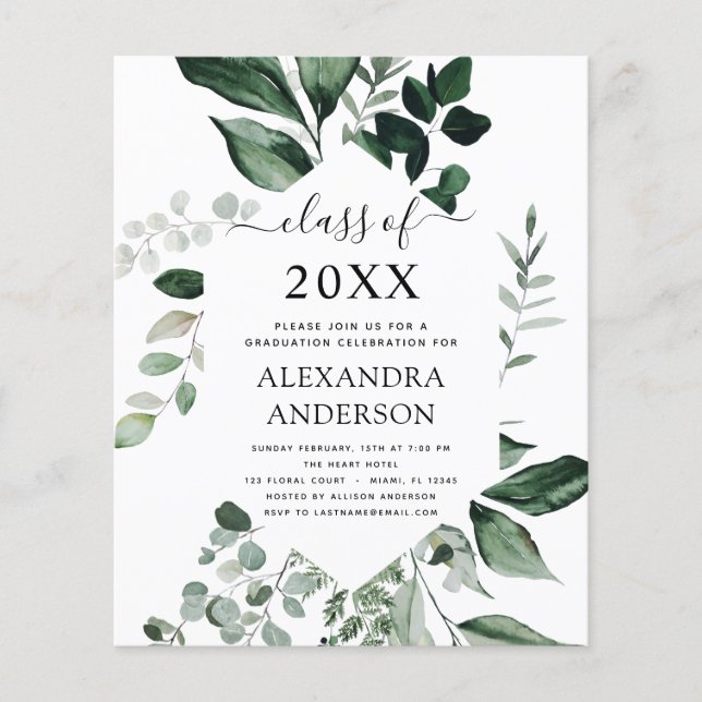 Budget 2023 Graduation Botanical Greenery Flyer (Vorne)