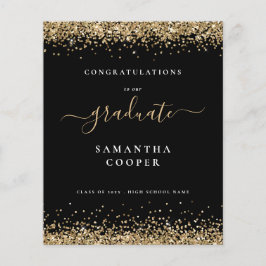 Budget 2024 Abschluss Gold Glitzer Black Announce