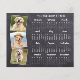 Budget 2027 Rustikales Foto-Hundekalender-Karte