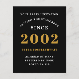 Budget 21. Geburtstag Einladung Black Gold 2002 Flyer