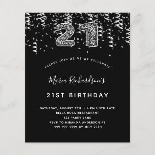 Budget 21. Geburtstag Schwarz-Silber-Leopard-Party