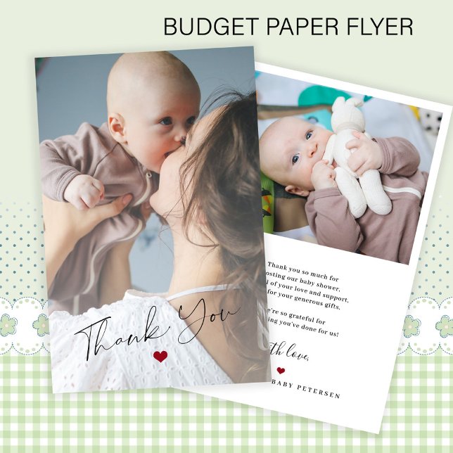 Budget 2 Foto Baby simple script danke Flyer (Von Creator hochgeladen)
