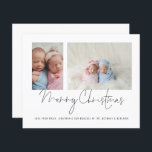 Budget 2 Foto Collage Baby Twins Erste Weihnachten<br><div class="desc">Budget Familie 2 Foto Collage Baby Twins Erste Weihnachtskarte. Eine günstige BUDGET-Alternative für eine kleinere Größe von 4, 5 x 5, 6 Zoll, die ein Gewicht von 110 lbs hat, die ähnlich dick ist wie eine Postkarte (sie ist jedoch nicht als Postkarte geeignet). BITTE BEACHTEN SIE, DASS ES EINE pro...</div>