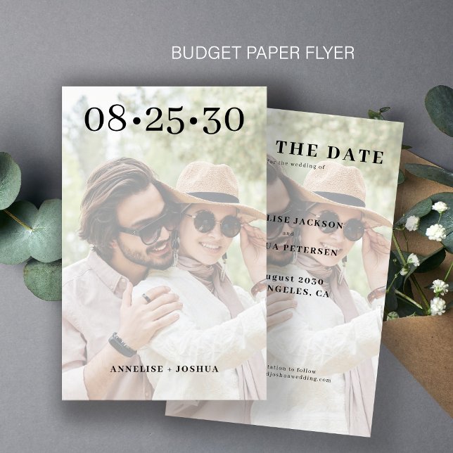 Budget 2 Foto Moderne lässige Hochzeit sparen das  Flyer (Von Creator hochgeladen)