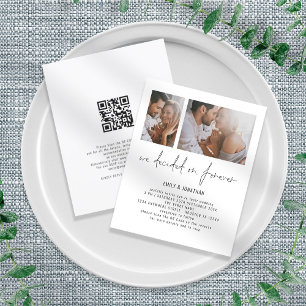 Budget 2 Foto QR Kodex Romantische Hochzeitseinlad