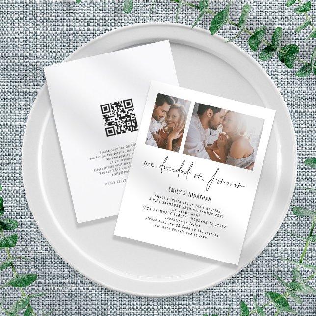 Budget 2 Foto QR Kodex Romantische Hochzeitseinlad (Von Creator hochgeladen)
