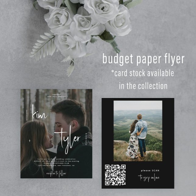 Budget 2 Fotos QR CODE Skript Hochzeit Einladung Flyer (Von Creator hochgeladen)