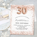 Budget 30. Geburtstag Rose Goldweiße Einladung<br><div class="desc">Für einen eleganten 30. Geburtstag. Ein weißer Hintergrund. Dekoriert mit Rose Gold,  rosa Imitat Glitzer,  Glitzern. Personalisieren und fügen Sie einen Namen und Party-Details. Der Name ist mit einem handgeschriebenen Stil Skript geschrieben,  Nummer 30 mit ballon Stil Schriftart.</div>