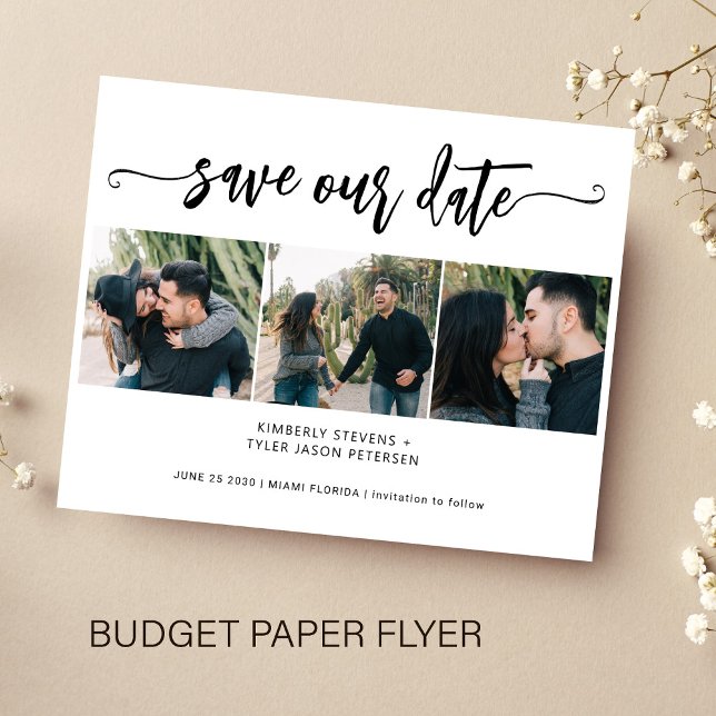 Budget 3 Foto Collage Moderne Hochzeit rett Datum Flyer (Von Creator hochgeladen)