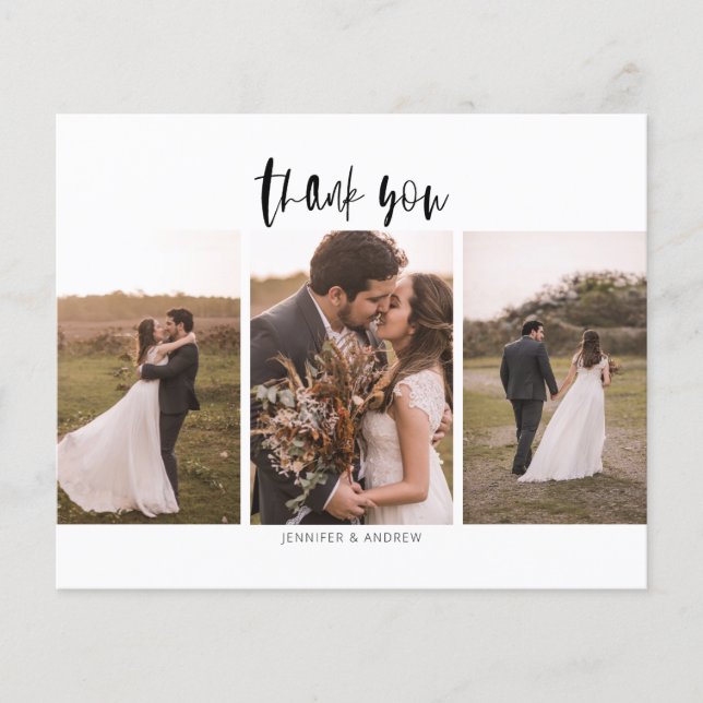 Budget 3 Foto Minimalistisch Hochzeit Vielen Dank (Vorderseite)