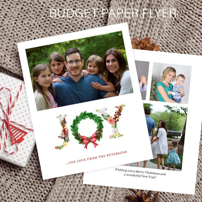 Budget 4 Foto Collage Familie Weihnachtsgrüße Flyer (Von Creator hochgeladen)