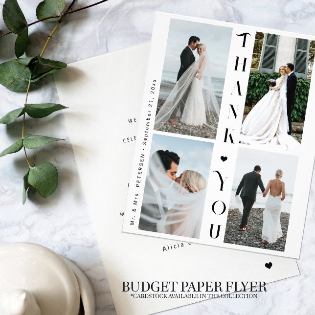 Budget 4 Foto Collage Hochzeit danke Flyer (Von Creator hochgeladen)