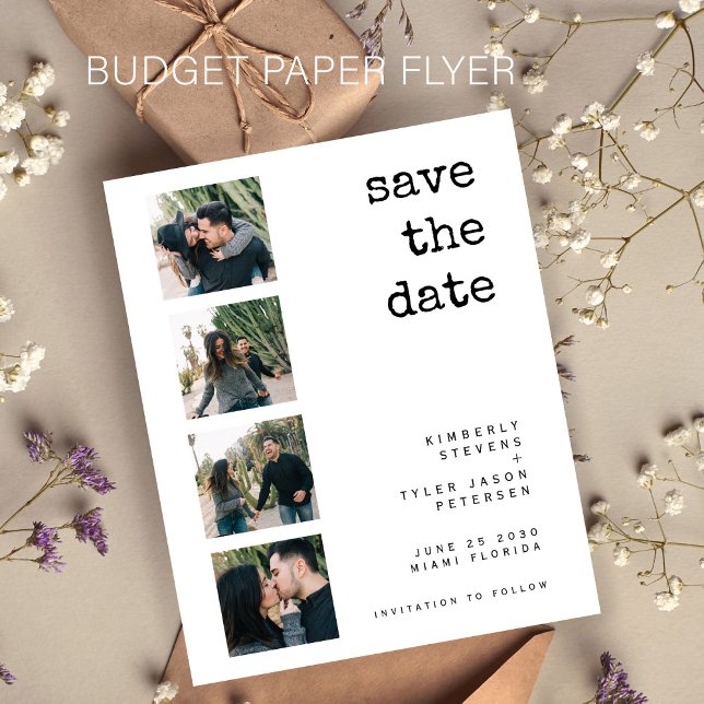 Budget 4 Foto Collage Hochzeit speichern Sie das D Flyer (Von Creator hochgeladen)