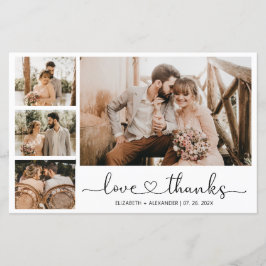 Budget 4 Foto Collage Wedding Danke Karte