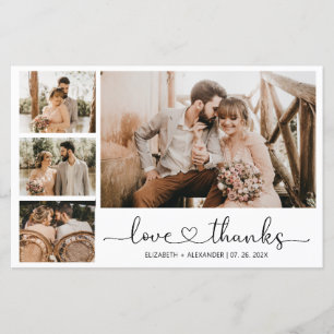Budget 4 Foto Collage Wedding Danke Karte