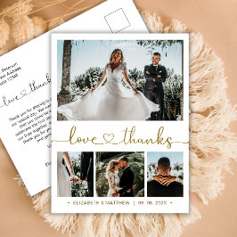 Budget 4 Foto Collage Wedding Danke Postcard Postkarte