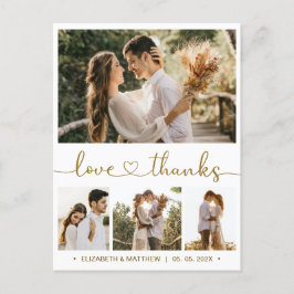 Budget 4 Foto Collage Wedding Danke Postcard Postkarte