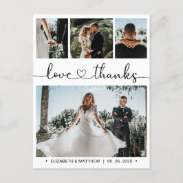 Budget 4 Foto Collage Wedding Danke Postcard Postkarte