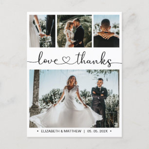 Budget 4 Foto Collage Wedding Danke Postcard Postkarte