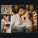 Budget 4 Foto Collage Wedding Danke, Script Flyer<br><div class="desc">Budget Foto Collage Wedding Vielen Dank Script Card Budget Moderne, Elegante Hand Lettered Wedding (4) Foto Collage Vielen Dank personalisiert günstig THIN (!) Karte. Stilvolle Hochzeit danke Ihnen Karte Vorlage mit vier (4) Foto auf der Vorderseite und ein (1) Foto auf der Rückseite. Mit dem Text "Danke" in einem Wirblen,...</div>