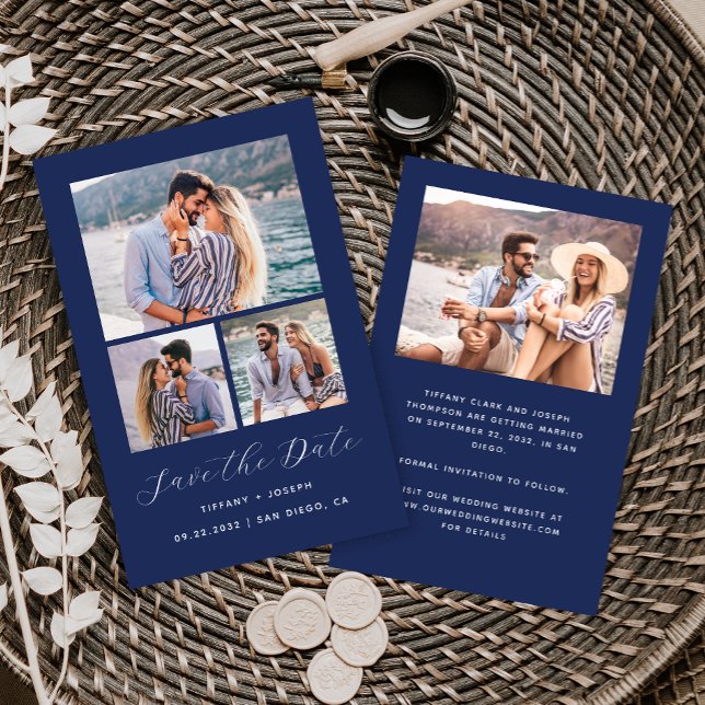 Budget 4 Foto Navy Blue Save the Date (Von Creator hochgeladen)