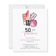 Budget 50 & Fabulous 50. Geburtstag Kosmetika Pink