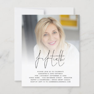 Budget 50. Geburtstag Foto Script-Party Einladung