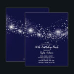 Budget 50. Geburtstagsstars auf Navy Blue Invites<br><div class="desc">Elegante Imitate, die Silberstars des Glitzer über einen tiefblauen Himmelshintergrund hinabragen, sind diese Einladungen zum Geburtstag perfekt für jede Altersfeier oder für jeden besondere Anlass. Die Einladungen zum Papier werden auf Ihre Wahl von 3 Papiergrößen mit weißem Halbglanz gedruckt, die sich für 110 lb Karton eignen. **Weiße Umschläge sind optional...</div>