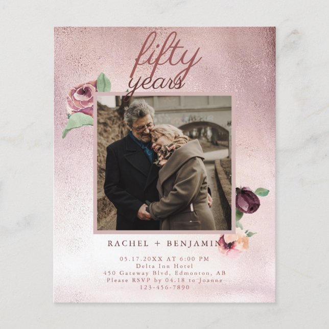 Budget 50 Jahre Hochzeitstag Rose Gold (Vorderseite)