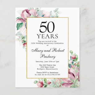 Budget 50 Jahre Jubiläum Rosa Blumenladen