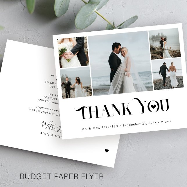 Budget 5 Foto Collage Moderne Hochzeit danke Flyer (Von Creator hochgeladen)