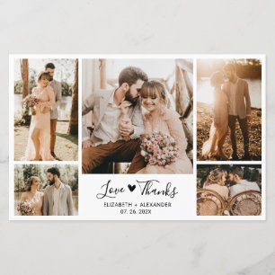Budget 5 Foto Collage Wedding Danke Karte