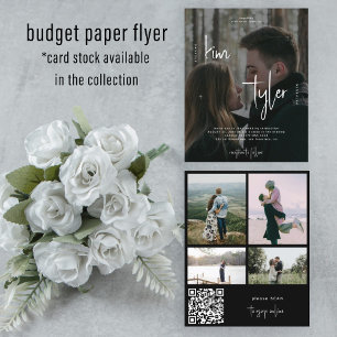 Budget 5 Fotos QR CODE Skript Hochzeitseinladung Flyer