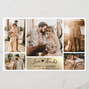 Budget 5 Photos Gold Foil Mariage Carte de remerci