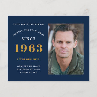 Budget 60. Geburtstag Einladung 1963 Name Foto Flyer