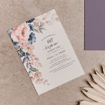 Budget 60. Geburtstag Pink Blumenschrift Einladung<br><div class="desc">Dusty Blue Pink Floral Surprise 60. Geburtstag Party Einladung können Sie leicht mit Ihren Party-Details,  indem Sie auf die Schaltfläche "Personalisieren".</div>