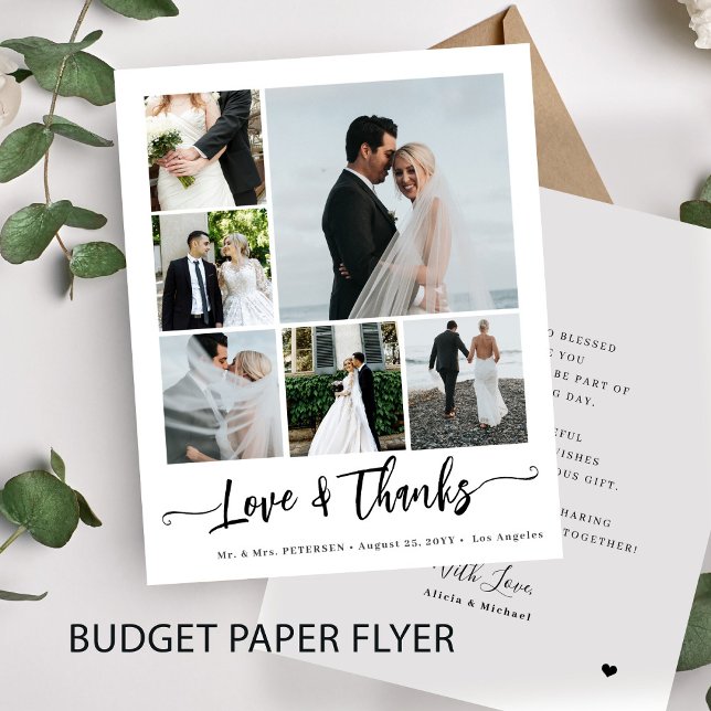 Budget 6 Foto Collage Liebe und dank Hochzeit Flyer (Von Creator hochgeladen)